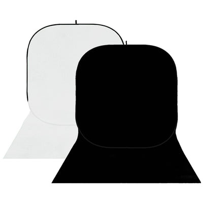 StudioKing Hintergrundtafel BBT-01-20 Weiß Schwarz 400x150 cm