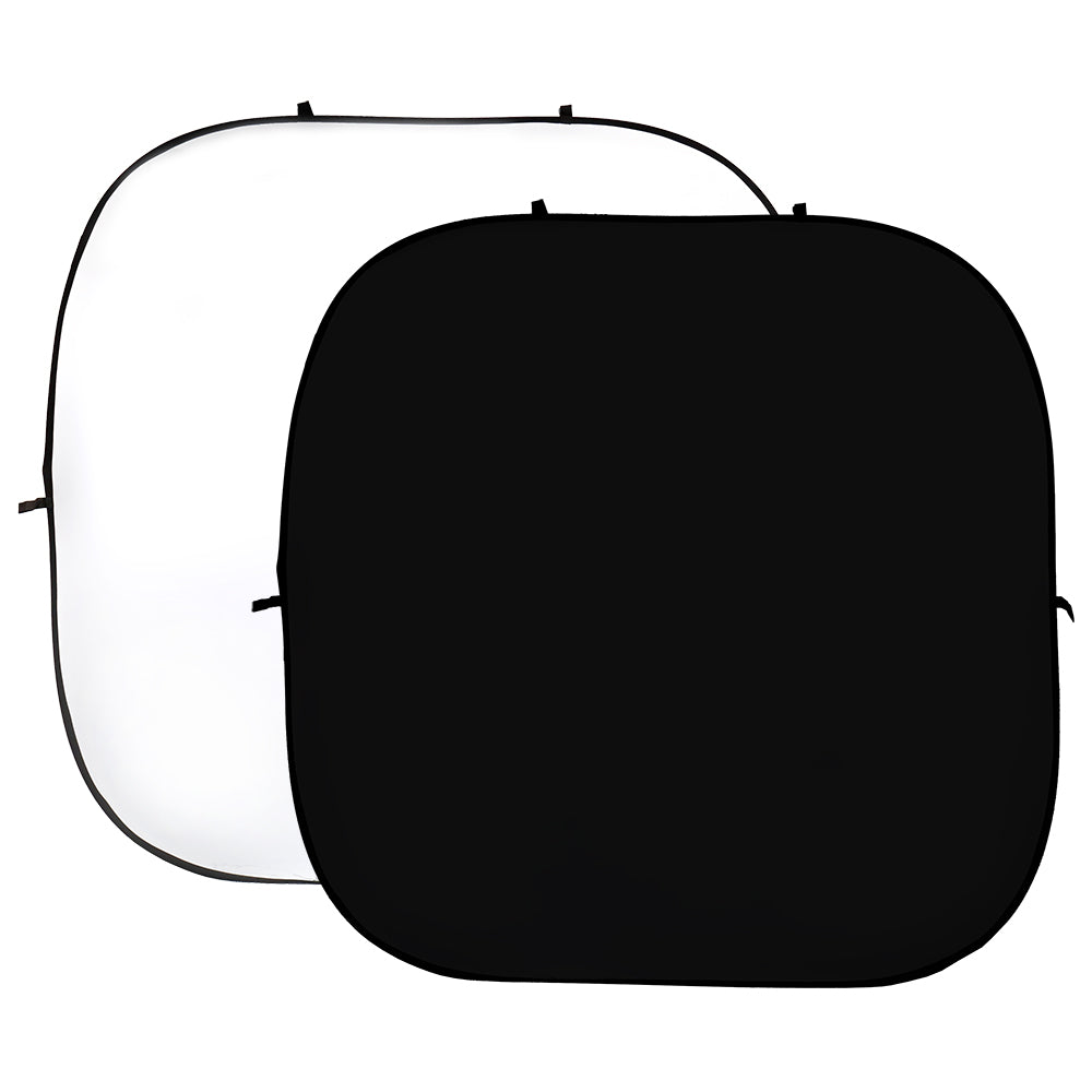 StudioKing Hintergrundtafel Weiß Schwarz 240x240 cm