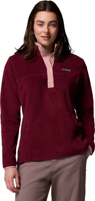 Columbia Benton Springs™ 1 2 Snap Pull Over II Outdoor-Pullover für Damen – Rich Wine, Eraser Pink