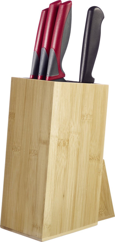 Westmark Messerblock – Messerblock aus Holz, stabiler Halter für Küchenmesser, leicht zu reinigender Messerblock mit herausnehmbarem Einsatz – Bambus