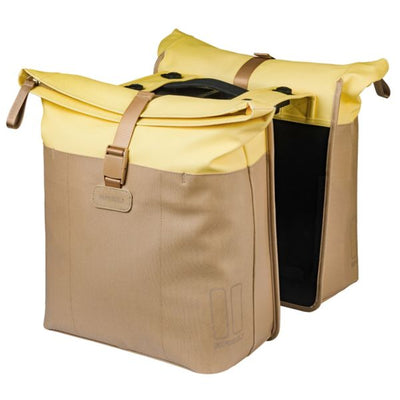 Basil Doppelte Fahrradtasche Vive Mik 28-35l 14 x 30 x 38 cm – Sandgelb