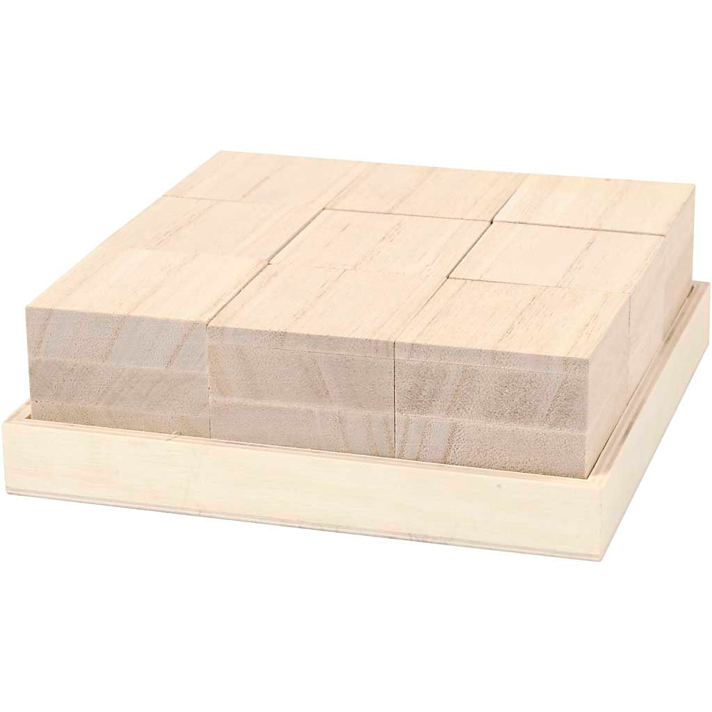 Creativ Company Holzklötze, Größe 4x4x4 cm, 9 Stück, 1 Box