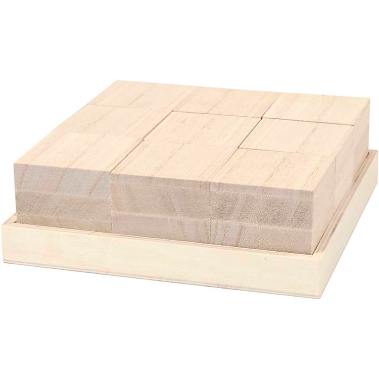 Creativ Company Holzklötze, Größe 4x4x4 cm, 9 Stück, 1 Box