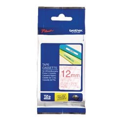Beschriftungsband Brother tze132 12mmx8m rot transparent