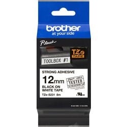 Extra Klebeband Brother tzes231 12mmx8m schwarz und weiß