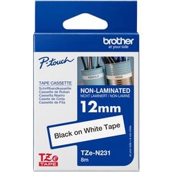 Etikettenband Brother tzen231 schwarz auf weiß 8000 m