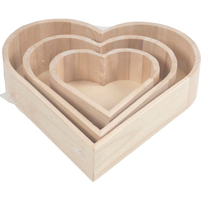 Creativ Company Herzschalen, H: 13-25 cm, T: 5-5,2 cm, 3 Stück 1 Box