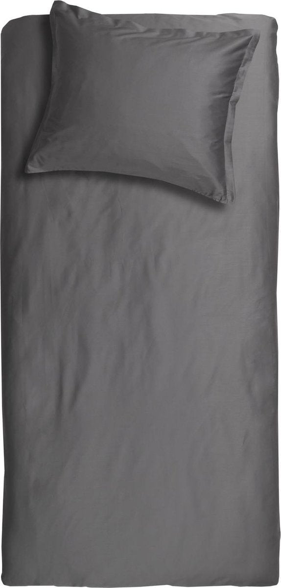 Cinderella Sundays Bettbezug – 1 Person – Satin – 140 x 200 220 cm – Anthrazit + 1 Kissenbezug 60 x 70
