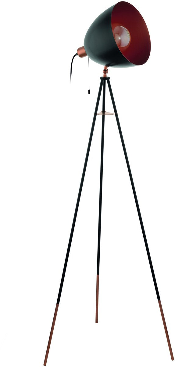 Eglo Chester Stehleuchte – E27 – 149,5 cm – schwarzes Kupfer