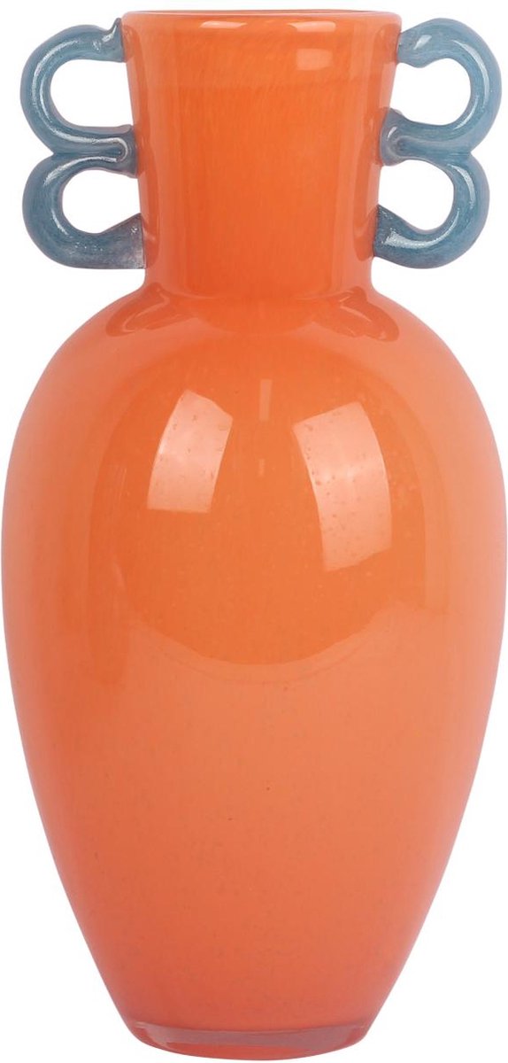Present Time Vase Fiesta – Orange – 14,5 x 14,5 x 30 cm – Glas – skandinavisch – Blumenvase – Heimdekoration – dekorative Vase für Wohnzimmer oder Schlafzimmer