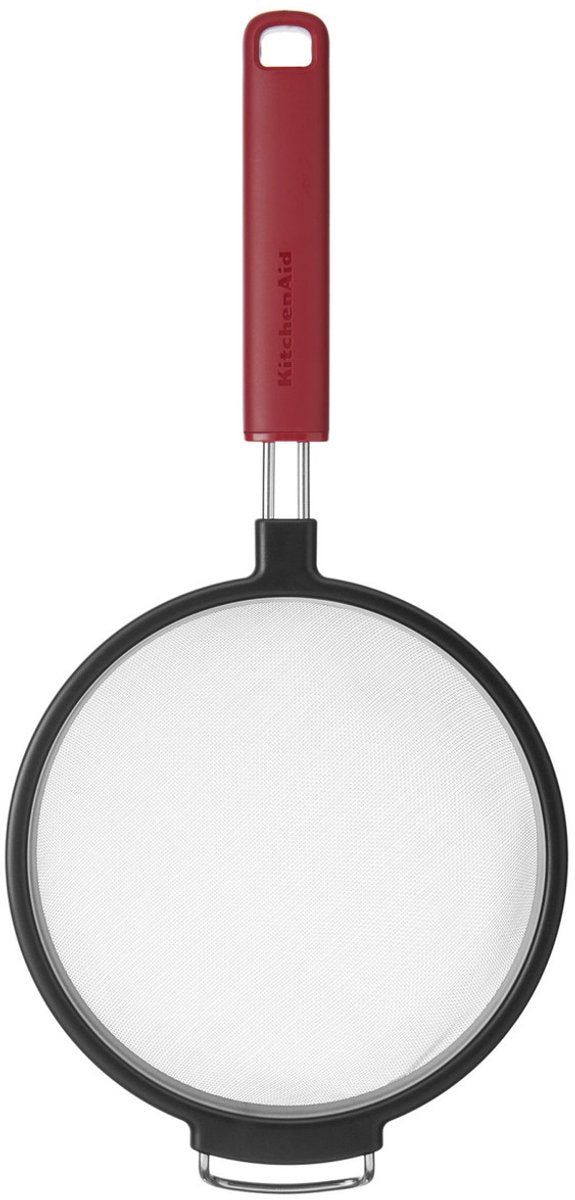 Kitchenaid Sieb mit Griff, Kugelsieb, 17 cm, Kunststoff Edelstahl, rot -