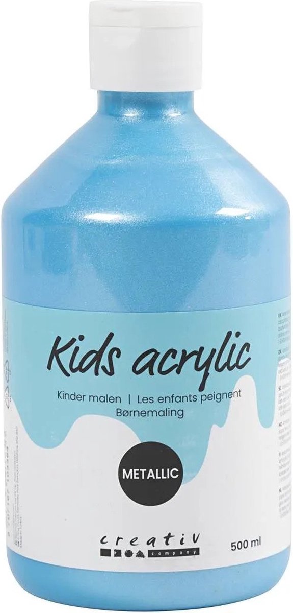 A-Color Acrylfarbe Metallic, Metallic, Hellblau, 500 ml 1 Flasche