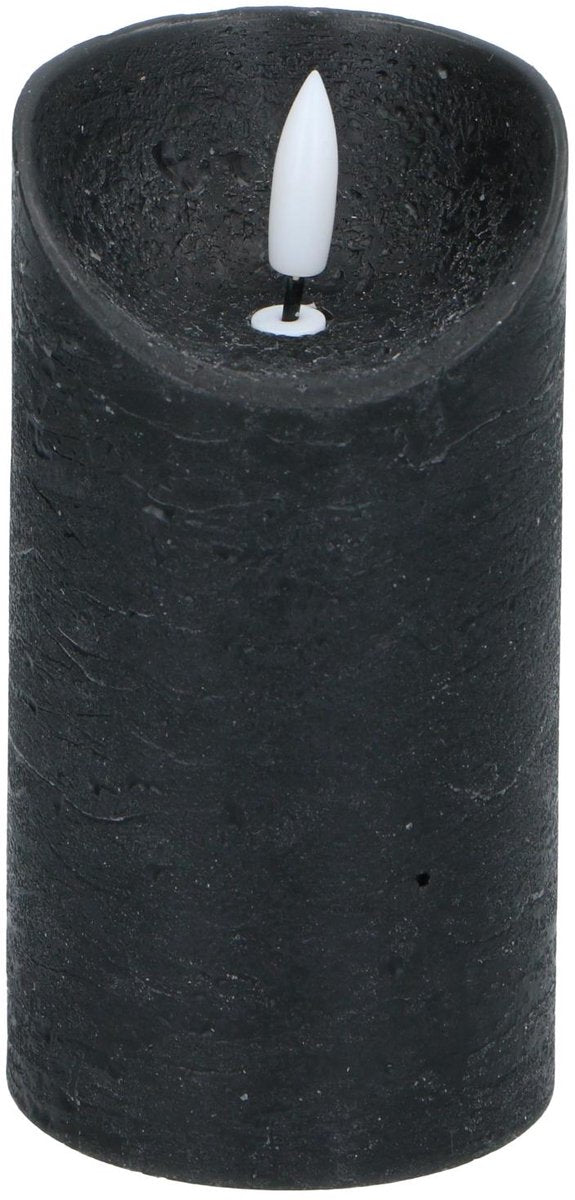 Arti casa LED-Kerze – bewegliche Flamme – 7 x 13 cm – schwarz