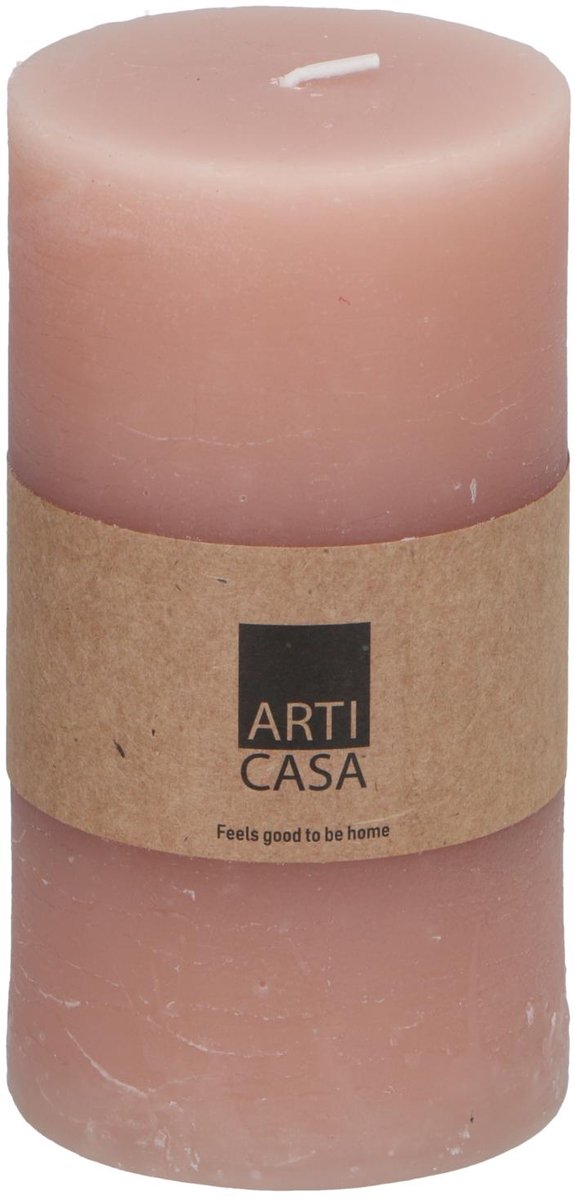 Arti Casa Stumpenkerze ø7 x 13 cm – 46 Brennstunden – Rosa