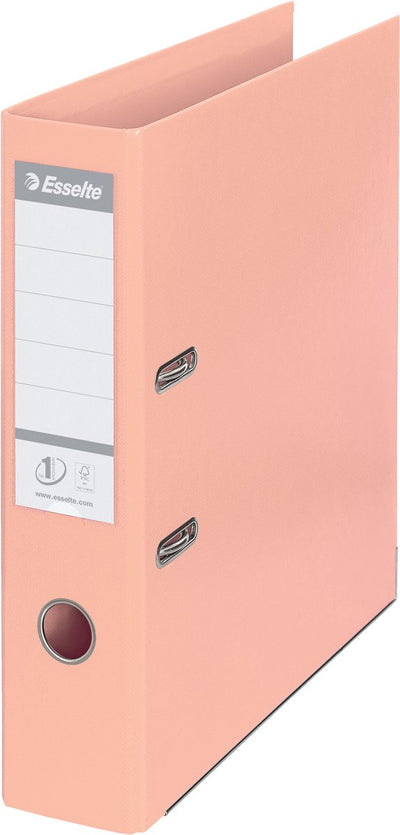 Esselte Solea-Karton-A4-Ordner – Kapazität 600 Blatt – Rückenbreite 75 mm – Pfirsich