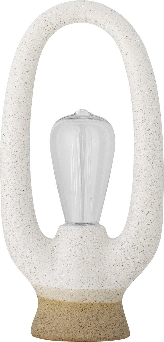 Bloomingville – tragbare Latifa-Lampe – Batterie – Weiß – Steingut