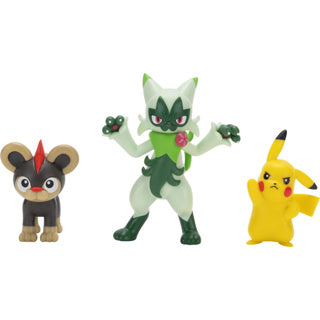 Pokémon-Kampffiguren 3er-Pack Litleo Pikachu #5 und Floragato