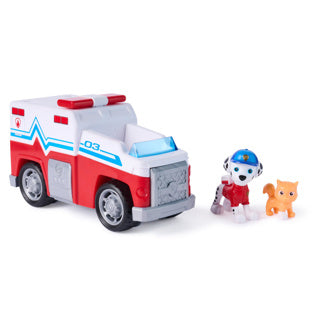 Paw Patrol – Suchrettung – Marshalls Rettungsfahrzeug mit 2-Figuren-Rückziehfunktion – Spielzeugfahrzeuge