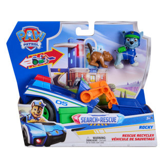 Paw Patrol – Suchrettung – Rockys Recyclingfahrzeug mit 2-Figuren-Rückziehfunktion – Spielzeugfahrzeuge