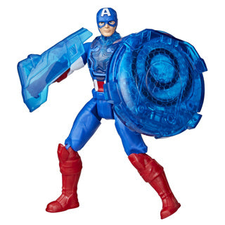 Marvel Avengers 10 cm große Figur Captain America mit Schild und Motorrad