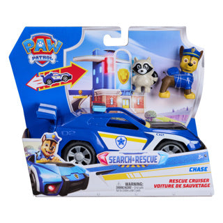 Paw Patrol – Suchrettung – Verfolgungsfahrzeug mit 2 Figuren und Rückziehfunktion – Spielzeugfahrzeuge