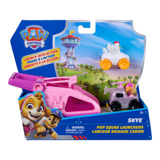 Paw Patrol – Skye Pup Squad Throwers – 2er-Pack mit Chickaletta-Fahrzeug – Spielsets