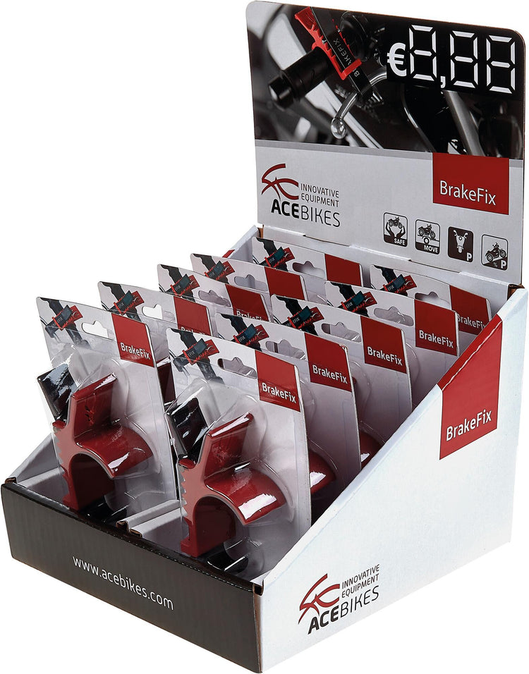 Acebikes Ace Bikes Transportsicherheit Brakefix sicher für den Transport. Brakefix Thekendisplay