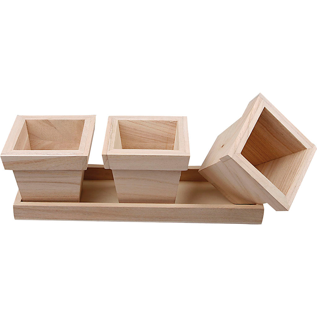 Creativ Company Blumentopf-Set, Maße 27x9x9 cm, 1 Set