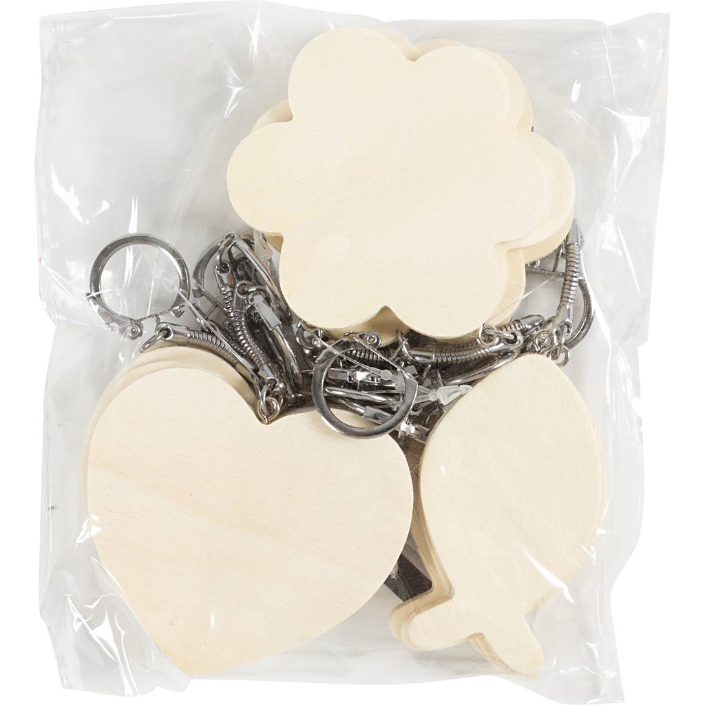 Creativ Company Schlüsselanhänger, Größe 6-7 cm, Stärke 3 mm, 12 Stück 1 Box