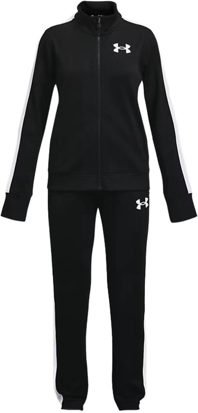 Under Armour ua Rival Knit Track Suit-Blk Mädchen-Trainingsanzug – Schwarz – Weiß