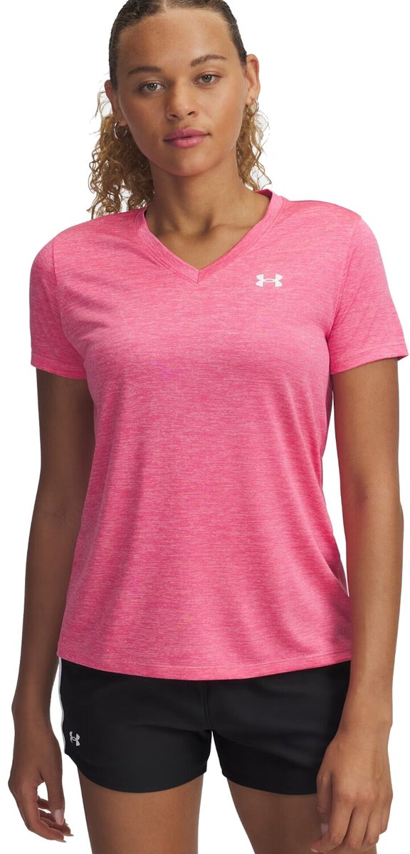 Under Armour Tech SSV – Twist Damen-Sportshirt – Pink – Weiß