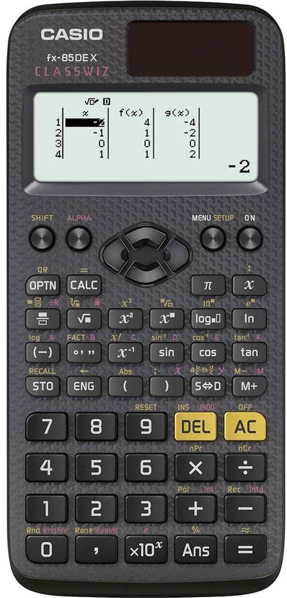 Casio fx-85dex – Schulrechner – 12-stelliges Display – Solar- und Batteriebetrieb – Schwarz