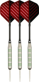 Faver Darts-Set komplett - Ersatz-Schafts - Nickel-Silber - metallisch - rot schwarz - 24 Gramm