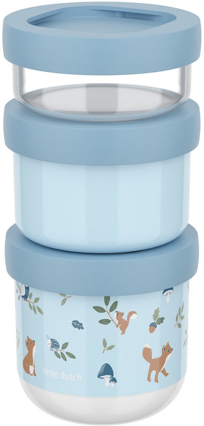 Mepal Mio Snackbox Stack 3-teilig Little Dutch – 550 ml – so viel stapeln, wie Sie brauchen – mikrowellen- und spülmaschinenfest – Waldfreunde