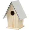 Creativ Company Vogelhaus mit Zinkdach, Maße 13,5x11x19 cm, Lochgröße 32 mm, 1 Stück