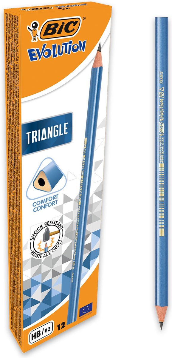 Bic Evolution Dreiecksstifte – HB-Stifte in Dreiecksform – Schachtel mit 12 Stück