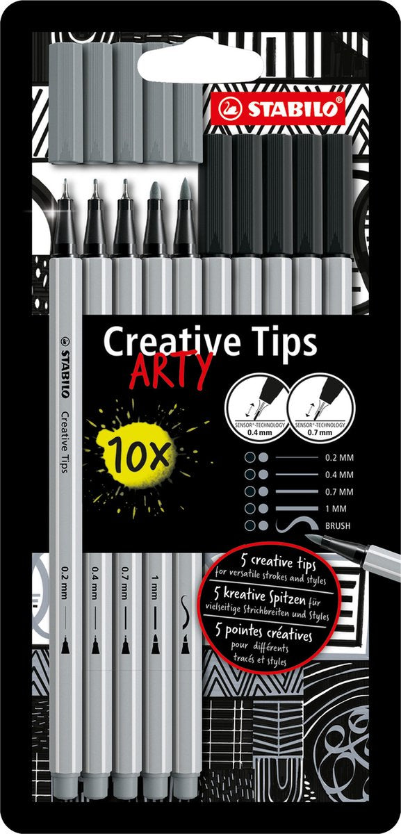 Stabilo Kreativspitzen Arty Pens verschiedene Spitzenstärken - 10 Stk.