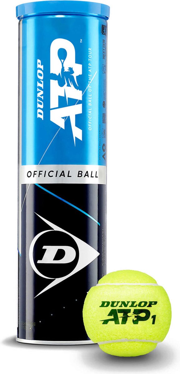 Dunlop ATP – Tennisbälle – Gelb – Dose mit 4 Stück