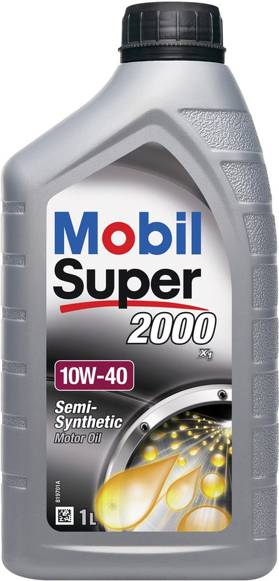 Mobil super 2000 x1 10w-40 Motoröl – 1l – teilsynthetisch – Verschleißschutz – Kaltstartleistung