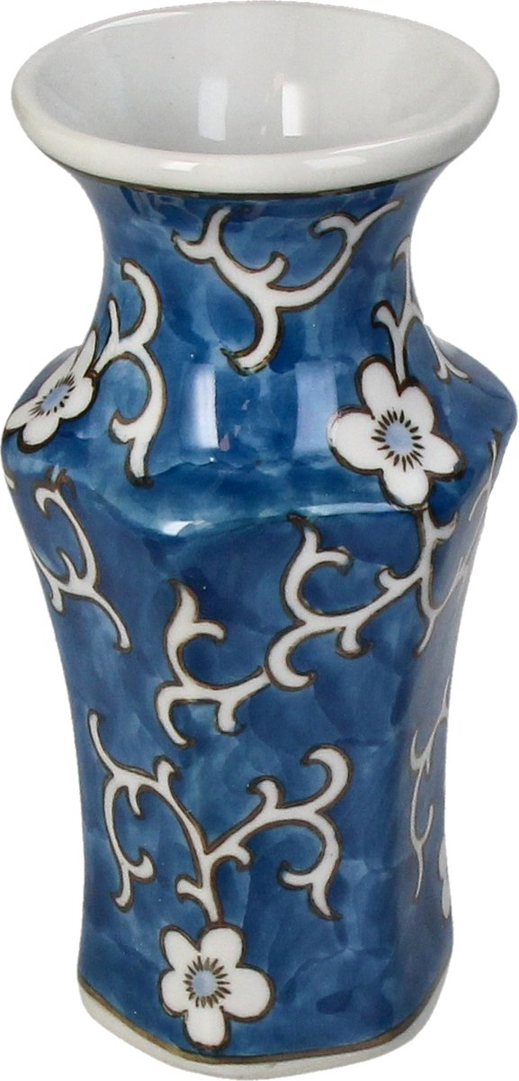 HD Collection Vase Porzellan blau 8x8x16,5cm