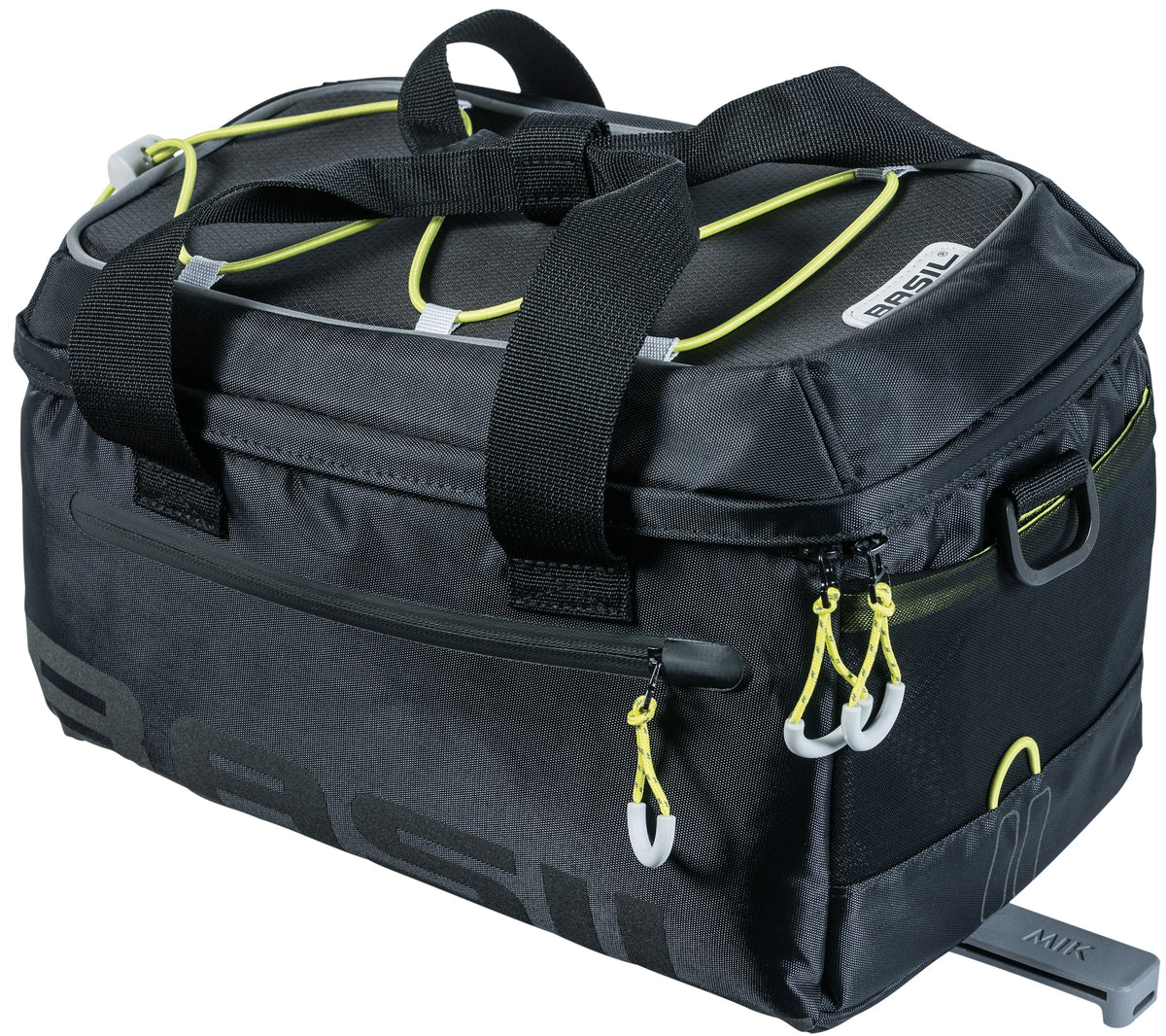 Basil Miles Trunkbag - Sportliche schwarze Gepäcktasche für das E-Bike - Wasserdicht - 7L - Men's