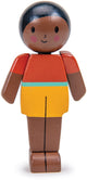 Zarte Blatt-Puppenhauspuppe Mokka-Vater - Holzspielzeugpuppe.