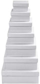Creativ Company quadratische Boxen, H: 4,5+5+5,5+6+6,5+7+7,5 cm, Maße 9+11+13+15+17+19+21 cm, weiß, 7 Stück 1 Set