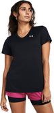 Under Armour Tech SSV – Solid-Blk Damen-Sportshirt – Schwarz – Weiß