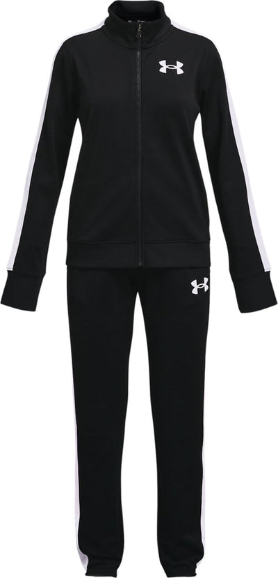 Under Armour ua Rival Knit Track Suit-Blk Mädchen-Trainingsanzug – Schwarz – Weiß