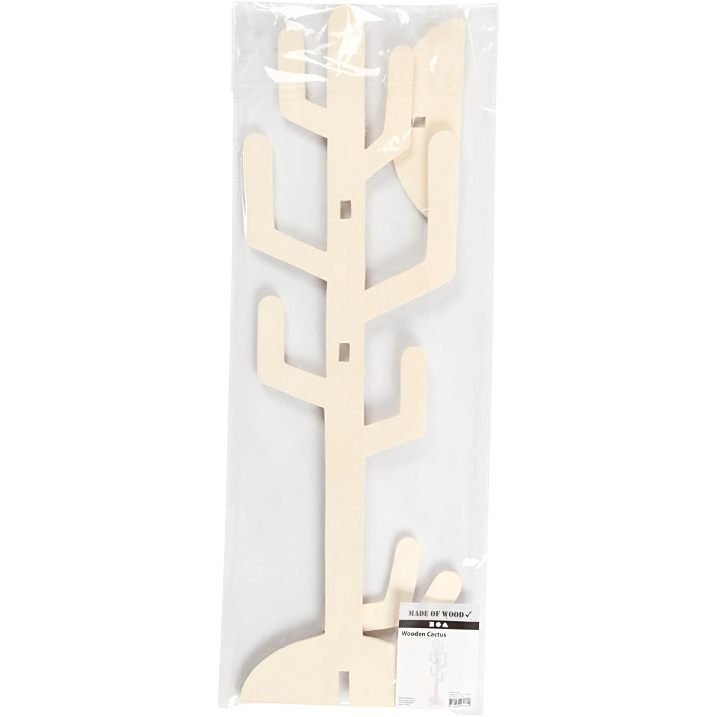 Creativ Company Holzkaktus, H: 60 cm, B: 18,5 cm, Stärke 8 mm, 1 Stück