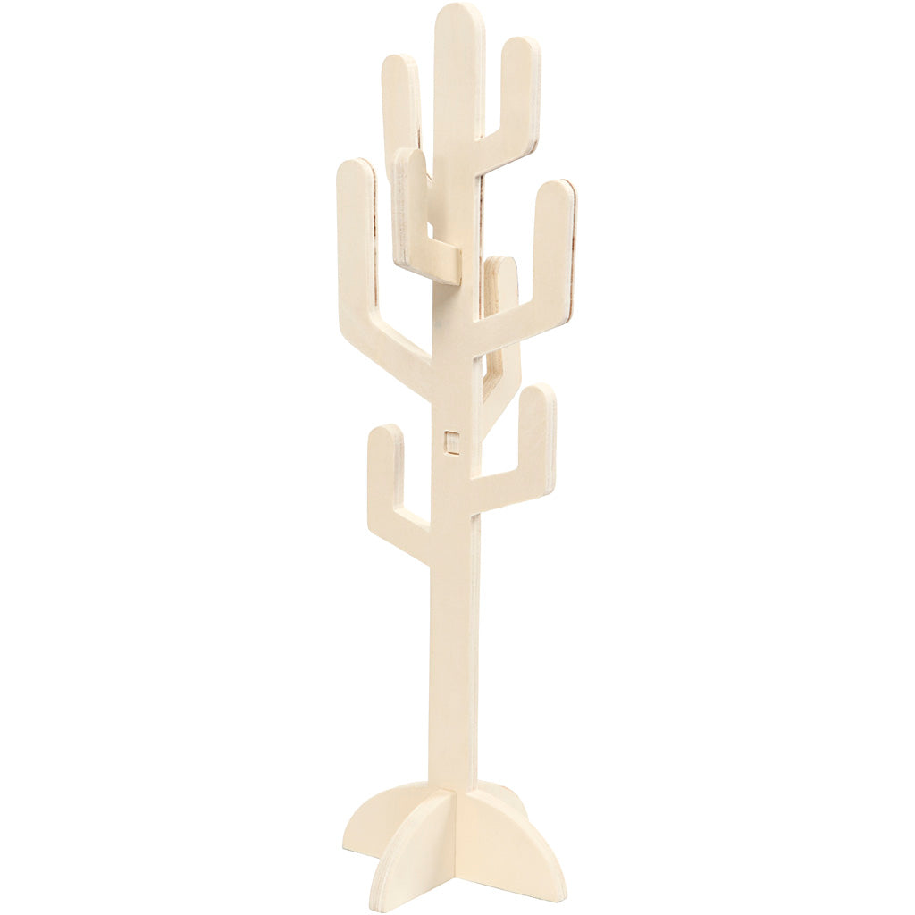Creativ Company Holzkaktus, H: 38 cm, B: 12 cm, Stärke 8 mm, 1 Stück