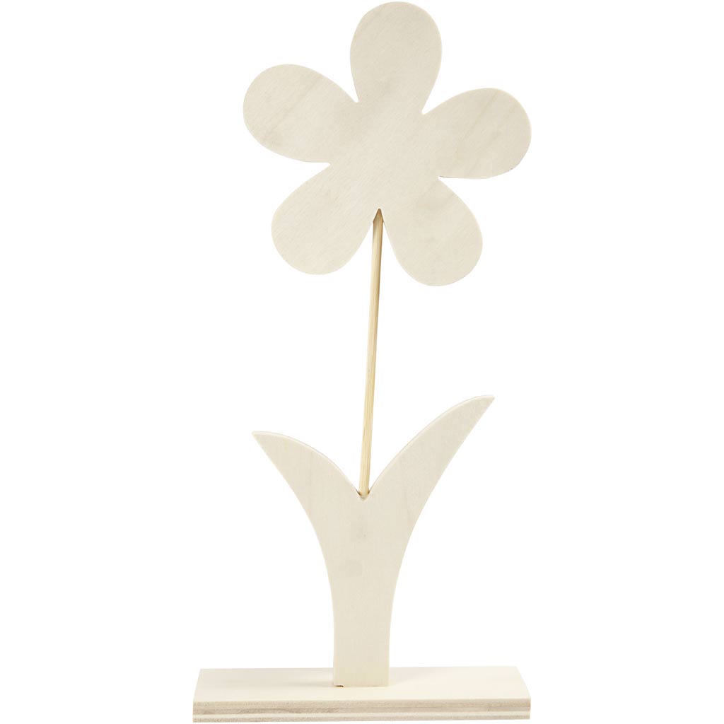 Creativ Company Holzblume mit Fuß, 26 cm