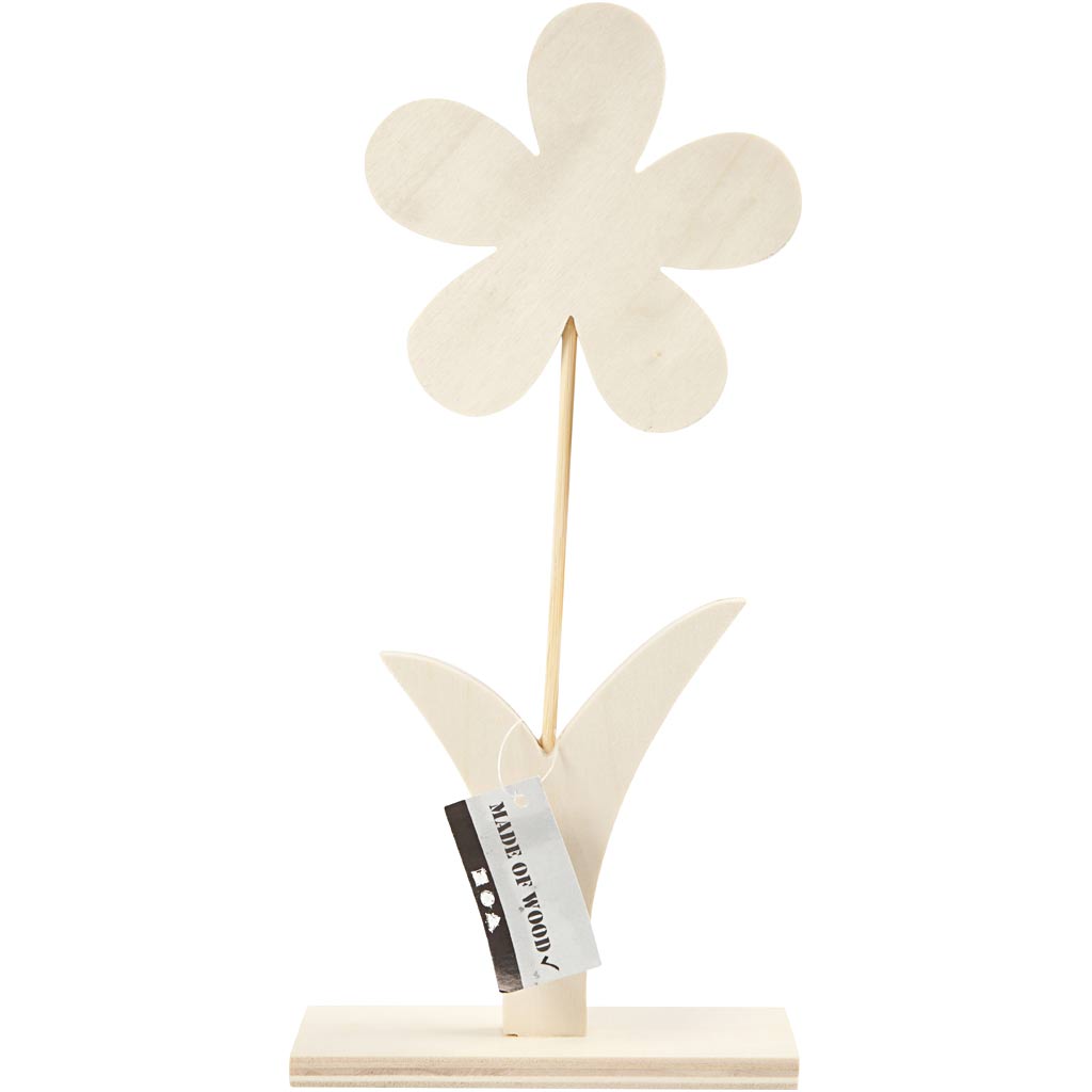 Creativ Company Holzblume mit Fuß, 26 cm