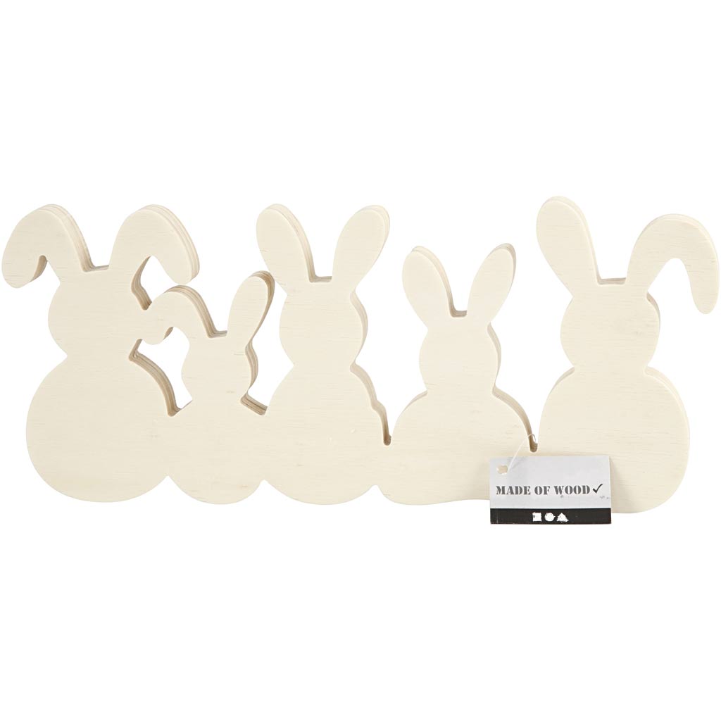 Creativ Company Hasen, H: 11 cm, B: 30 cm, Dicke 2 cm, 1 Set